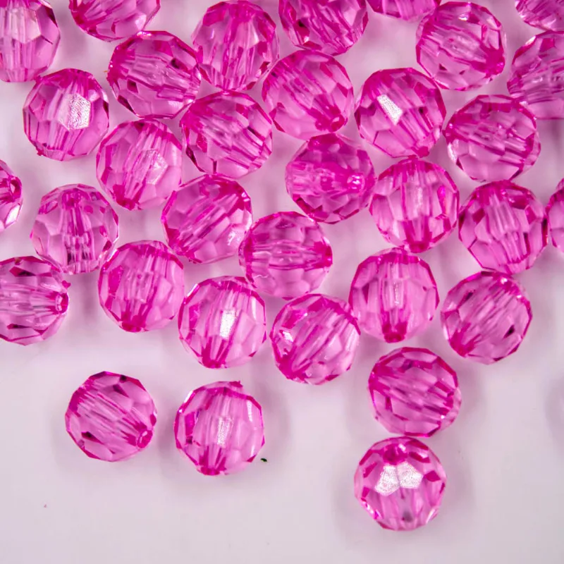 Bola Sextavada Passante 10Mm Em Acrilico Com 500Gr 007 - Rosa Pink