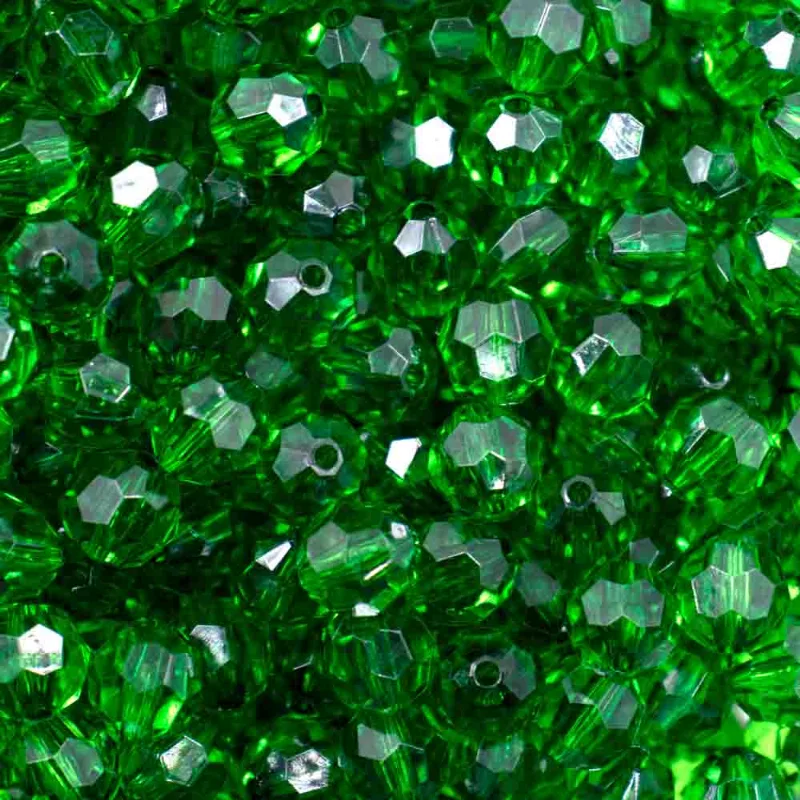Bola Sextavada Passante 10Mm Em Acrilico Com 500Gr 017 - Verde Escuro