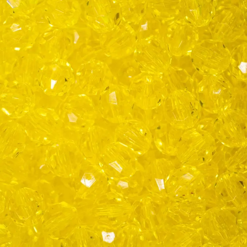 Bola Sextavada Passante 10Mm Em Acrilico Com 500Gr 022 - Amarelo 22