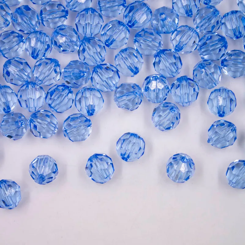 Bola Sextavada Passante 10Mm Em Acrilico Com 500Gr 042 - Azul 42