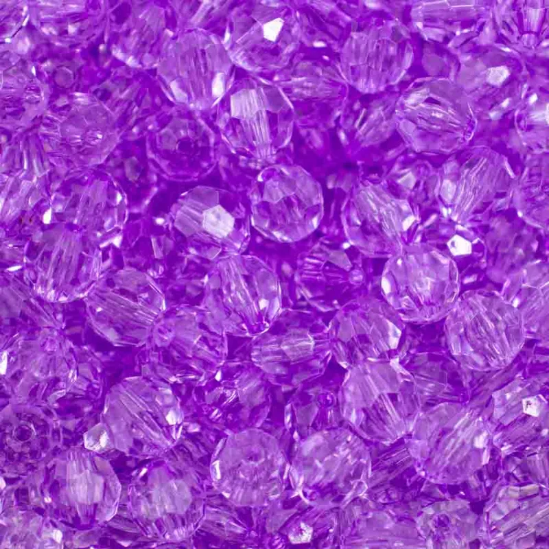 Bola Sextavada Passante 10Mm Em Acrilico Com 500Gr 049 - Lilás 49