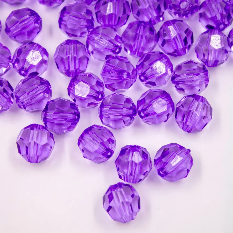 Bola Sextavada Passante 10Mm Em Acrilico Com 500Gr 050 - Roxo Claro 050