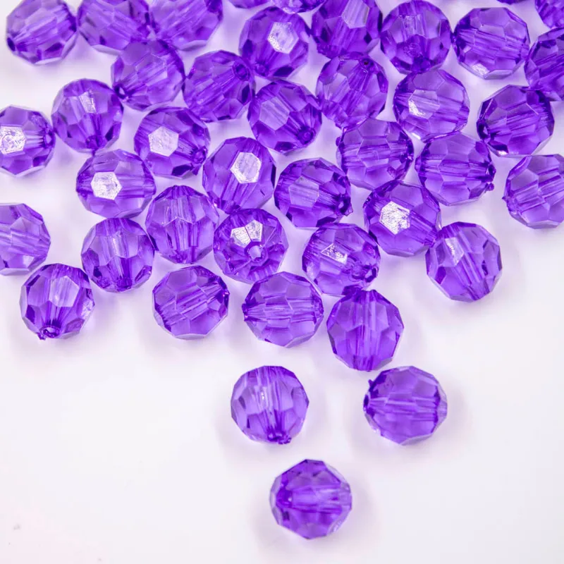 Bola Sextavada Passante 10Mm Em Acrilico Com 500Gr 051 - Roxo 051