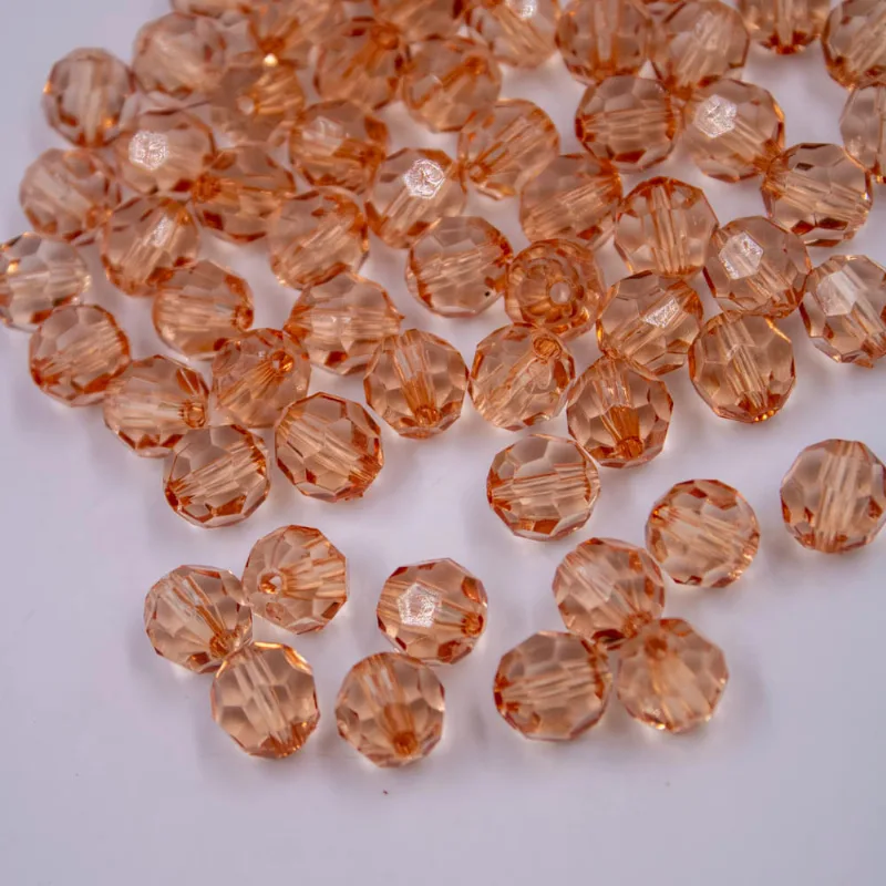 Bola Sextavada Passante 10Mm Em Acrilico Com 500Gr 056 - Marrom Claro