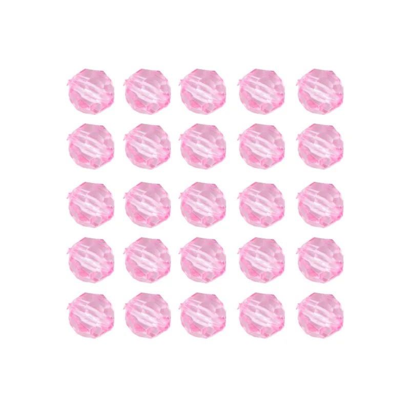 Bola Sextavada Passante 08Mm Em Acrilico Com 500Gr 004 - Rosa 04