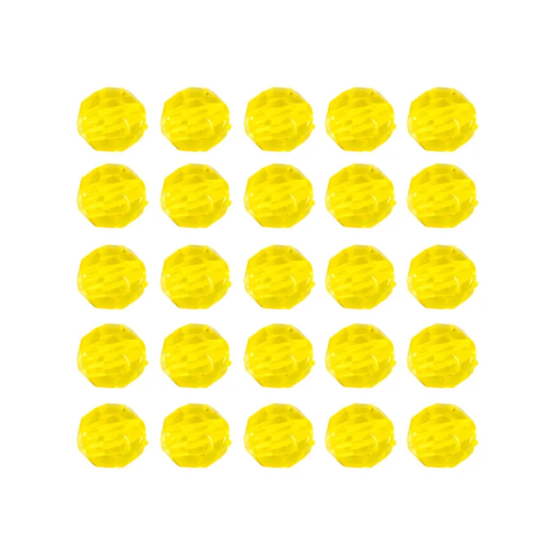 Bola Sextavada Passante 08Mm Em Acrilico Com 500Gr 022 - Amarelo 22
