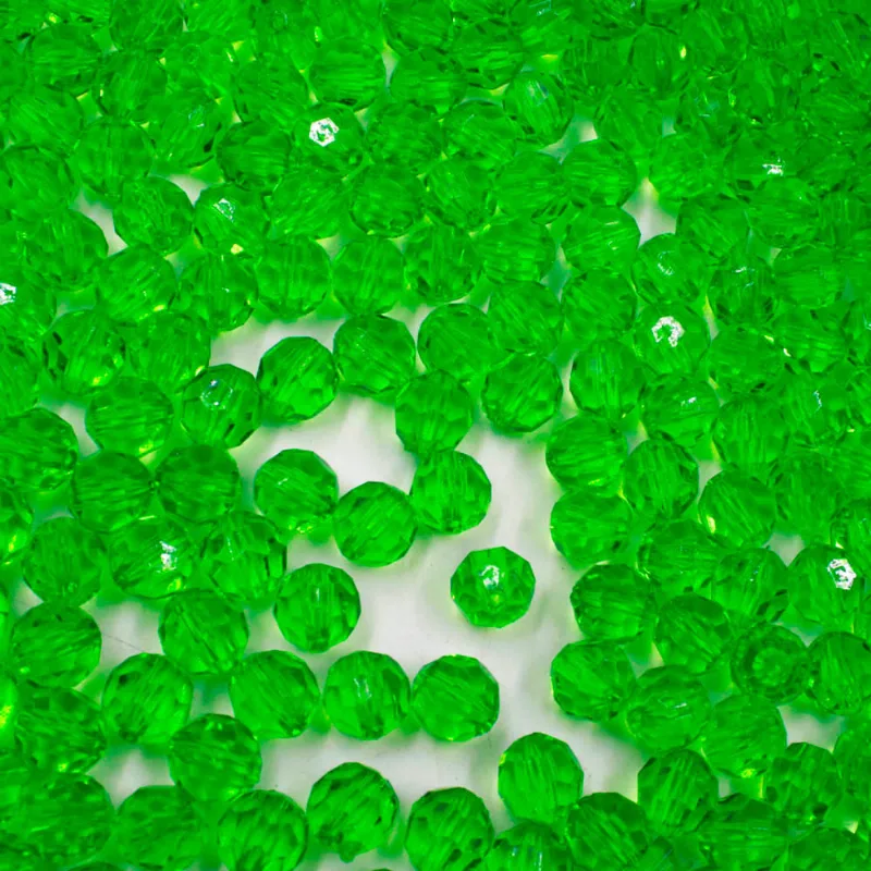 Bola Sextavada Passante 08Mm Em Acrilico Com 500Gr 034 - Verde Bandeira 20
