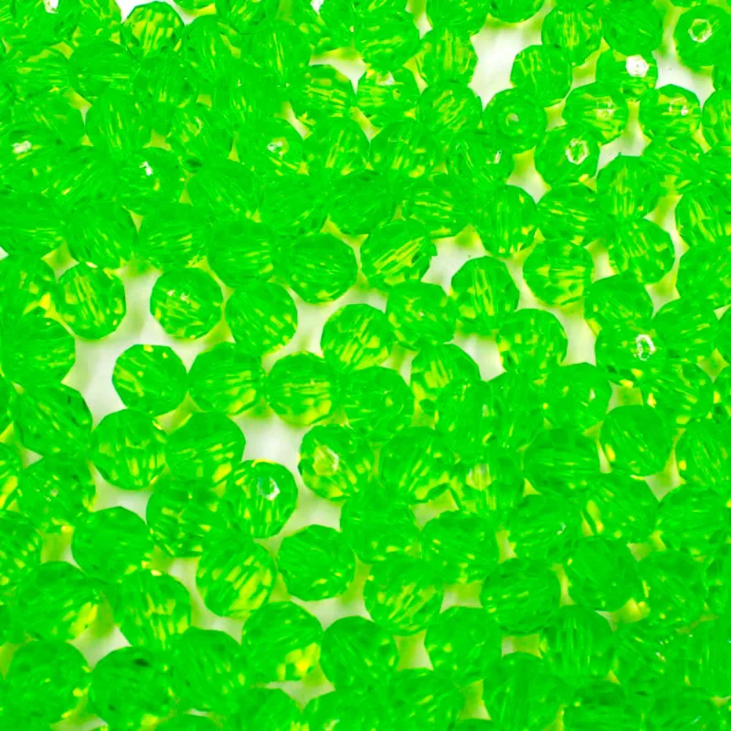 Bola Sextavada Passante 08Mm Em Acrilico Com 500Gr 036 - Verde 036
