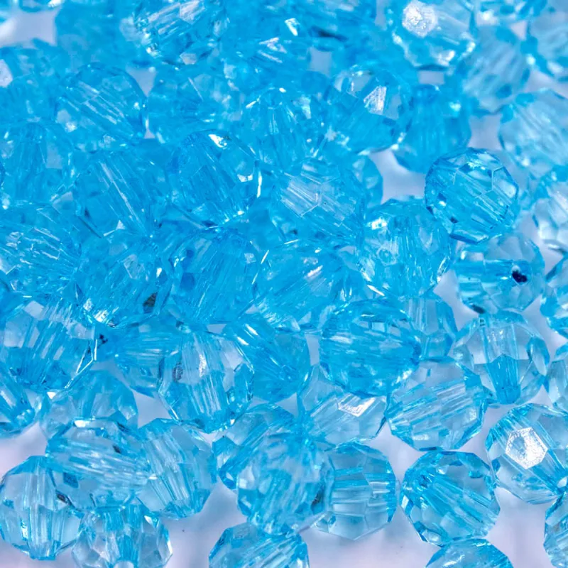 Bola Sextavada Passante 08Mm Em Acrilico Com 500Gr 040 - Azul 040