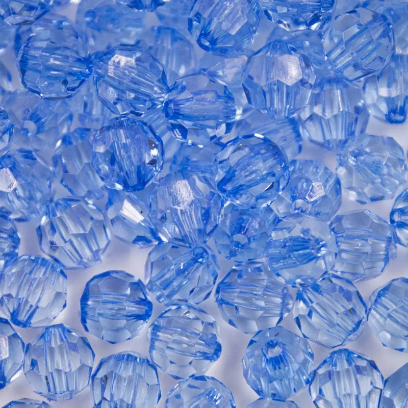 Bola Sextavada Passante 08Mm Em Acrilico Com 500Gr 042 - Azul 42