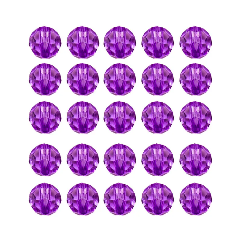 Bola Sextavada Passante 08Mm Em Acrilico Com 500Gr 051 - Roxo 051