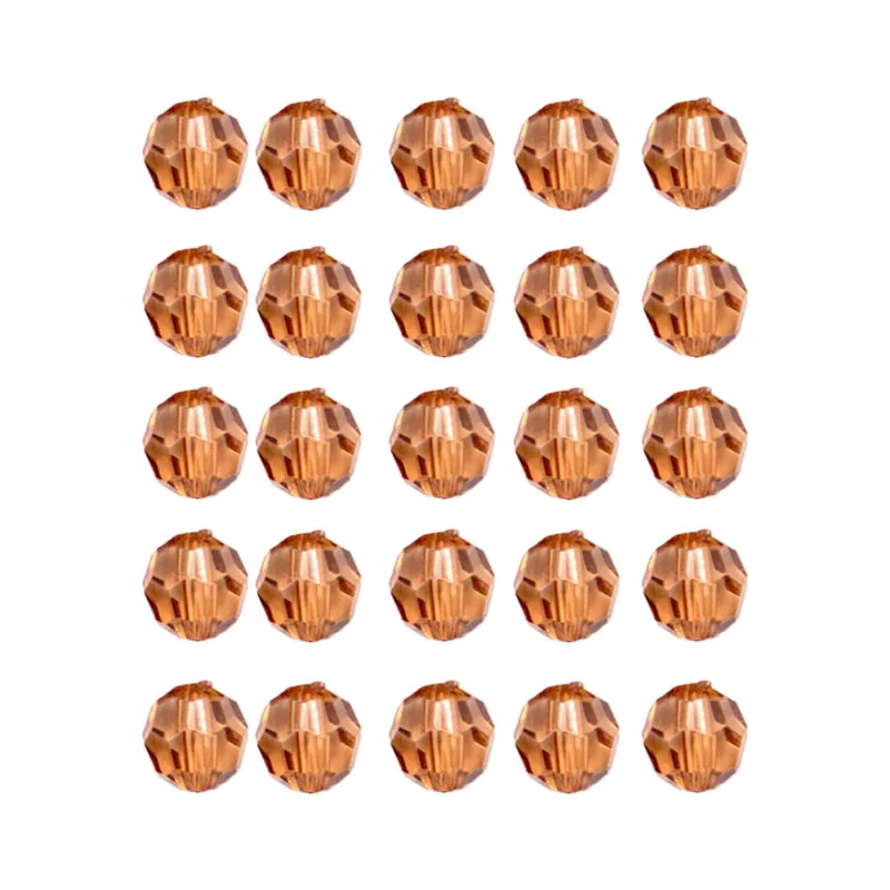 Bola Sextavada Passante 08Mm Em Acrilico Com 500Gr 056 - Marrom Claro