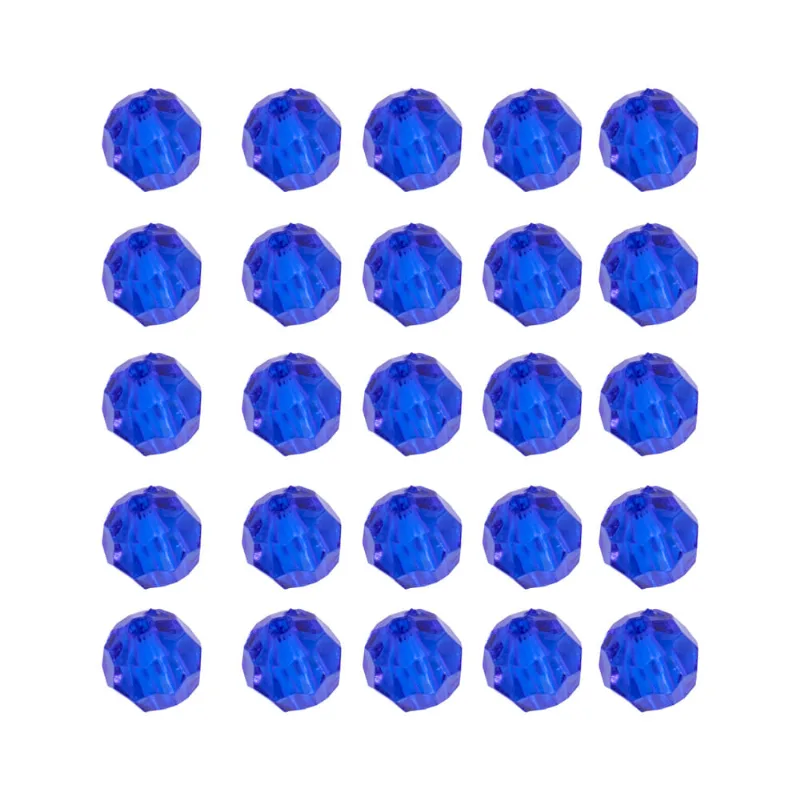 Bola Sextavada Passante 08Mm Em Acrilico Com 500Gr 237 - Azul Royal