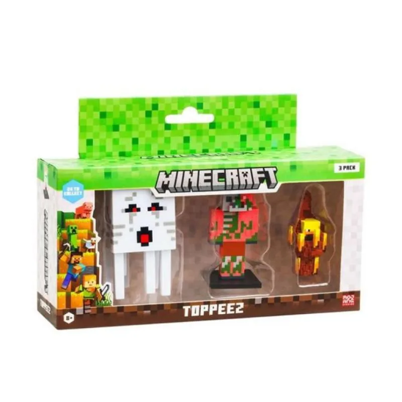 Boneco - Minecraft Ghast,Piglin-Zumbi e Blaze MULTIKIDS