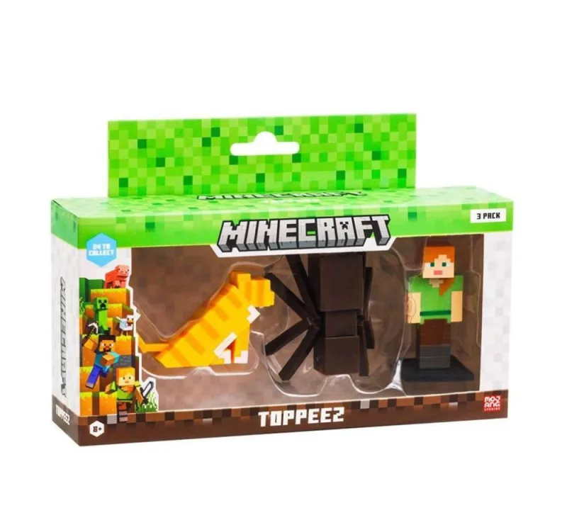 Boneco - Minecraft Gato Aranha e Alex MULTIKIDS - Minecraft