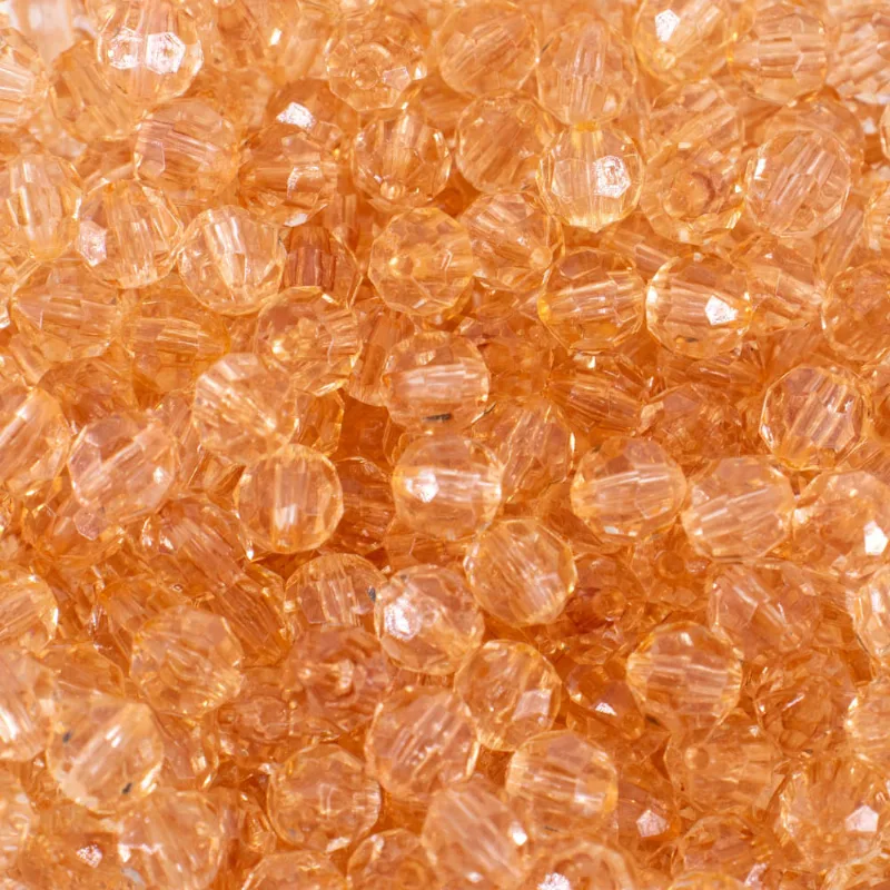 Bola Sextavada Passante 08Mm Em Acrilico Com 500Gr 0610 - Bege 0610