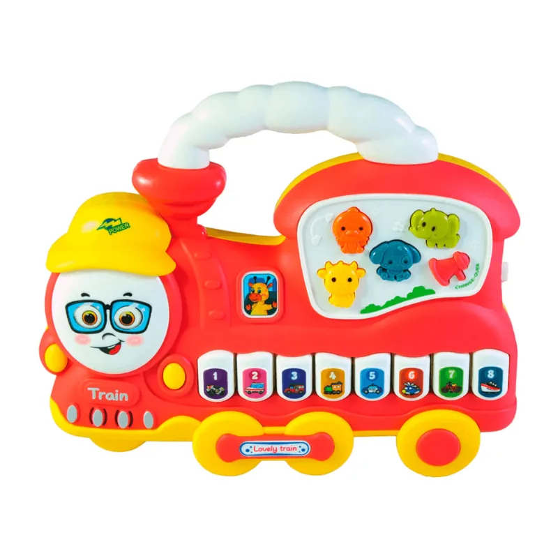 Teclado Music Interest - Lovely Trem Musical - vermelho - SL273 HONGYAO