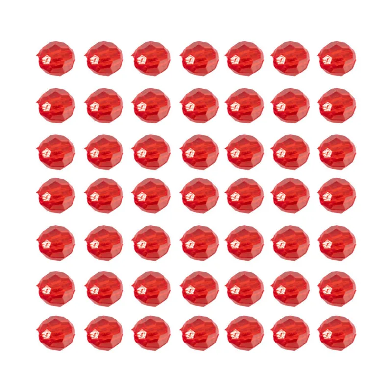 Bola Sextavada Passante 06Mm Em Acrilico Com 500Gr 012 - Vermelho 12