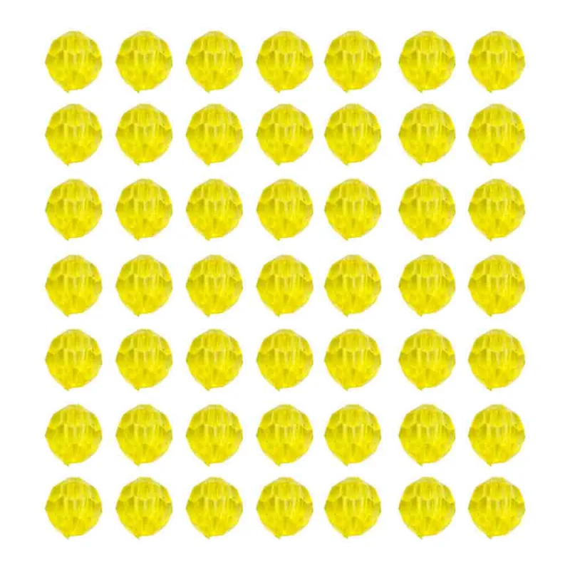 Bola Sextavada Passante 06Mm Em Acrilico Com 500Gr 022 - Amarelo 22