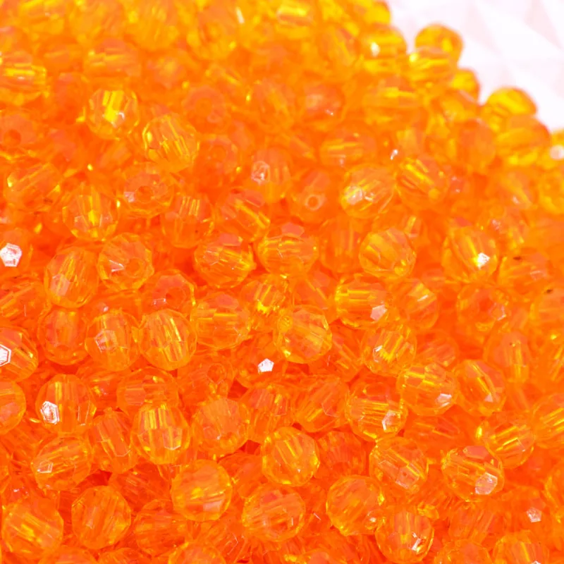 Bola Sextavada Passante 06Mm Em Acrilico Com 500Gr 025 - Laranja 048