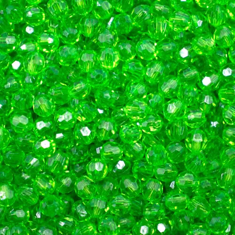 Bola Sextavada Passante 06Mm Em Acrilico Com 500Gr 034 - Verde Bandeira 20