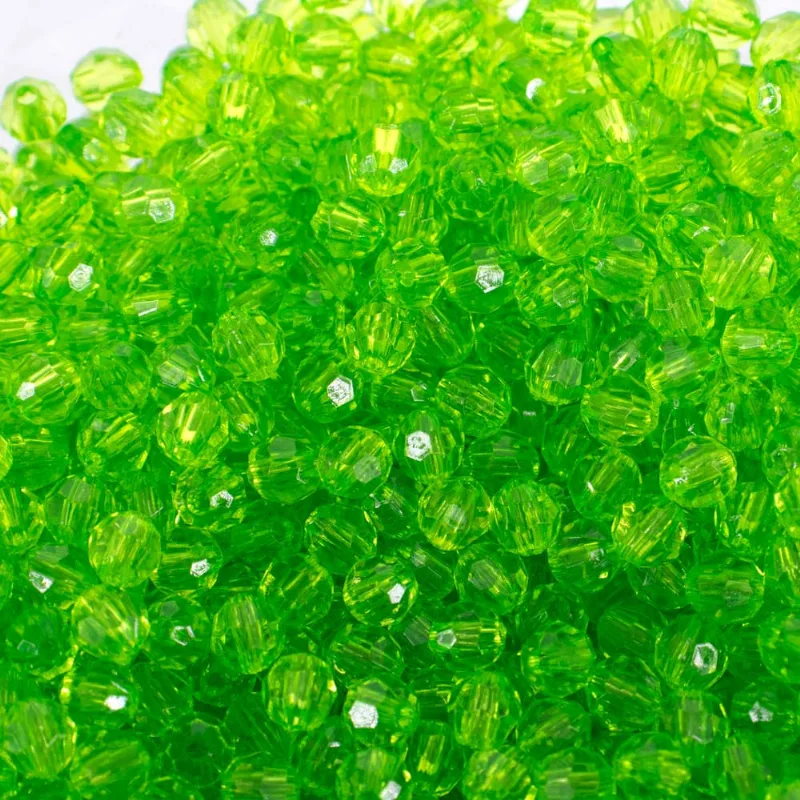 Bola Sextavada Passante 06Mm Em Acrilico Com 500Gr 036 - Verde 036
