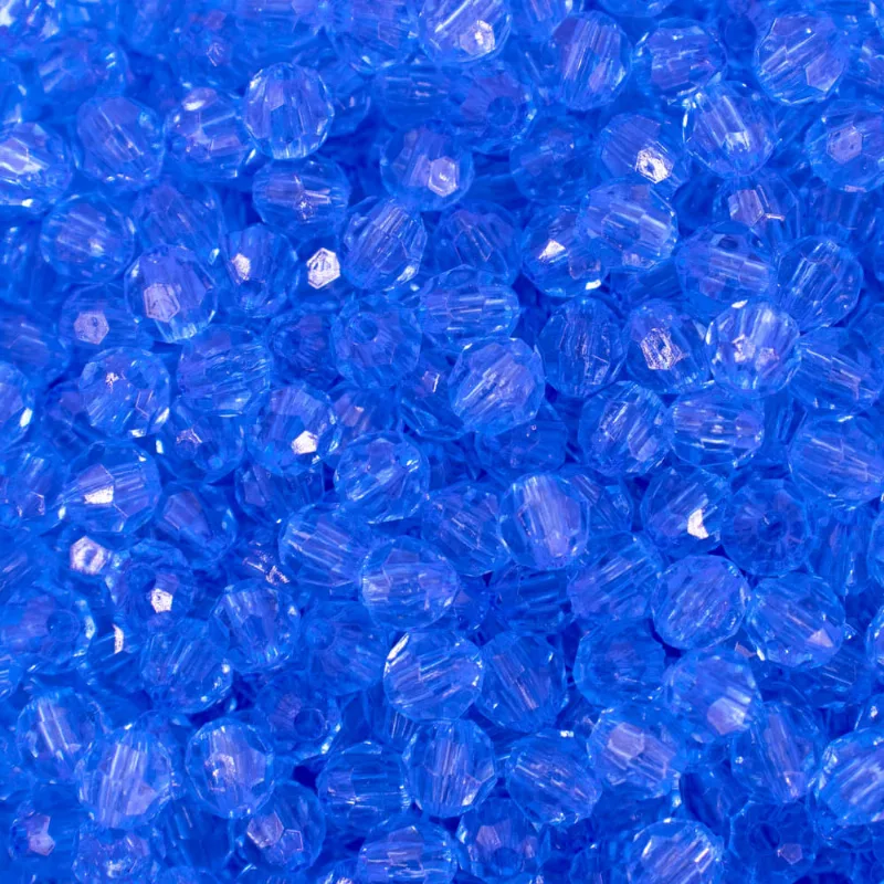 Bola Sextavada Passante 06Mm Em Acrilico Com 500Gr 042 - Azul 42