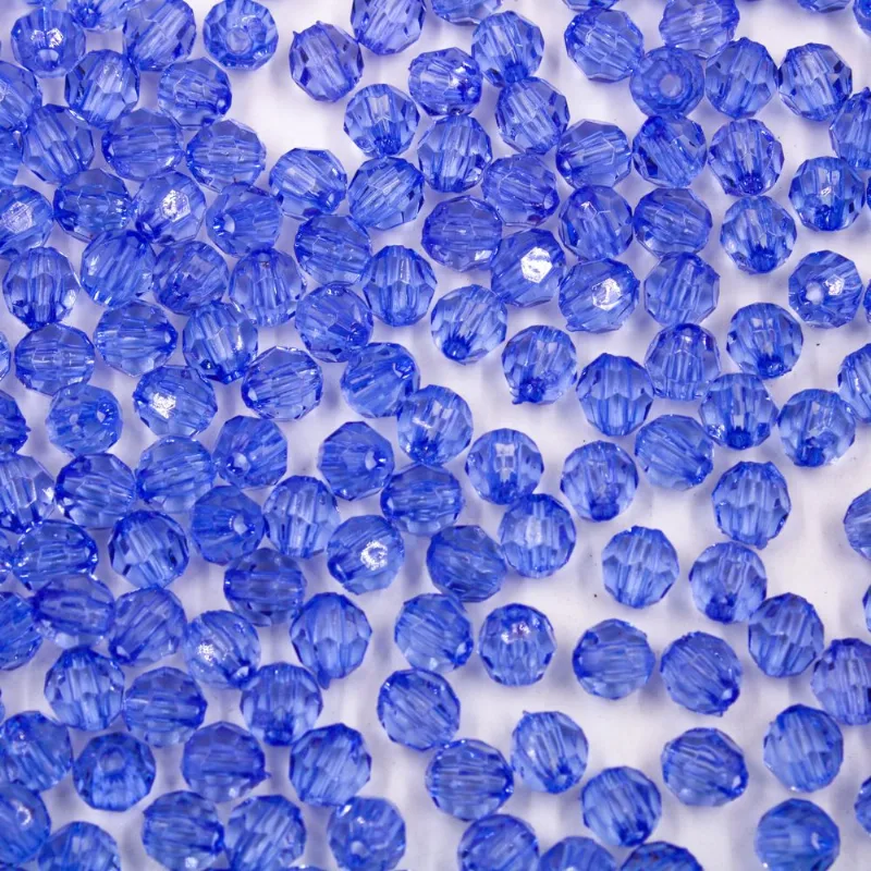 Bola Sextavada Passante 06Mm Em Acrilico Com 500Gr 045 - Azul 45