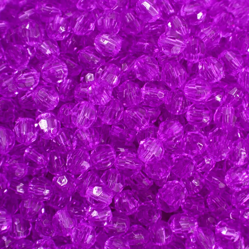 Bola Sextavada Passante 06Mm Em Acrilico Com 500Gr 048 - Lilas 048