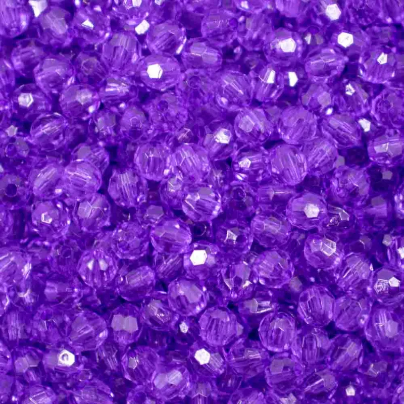 Bola Sextavada Passante 06Mm Em Acrilico Com 500Gr 051 - Roxo 051