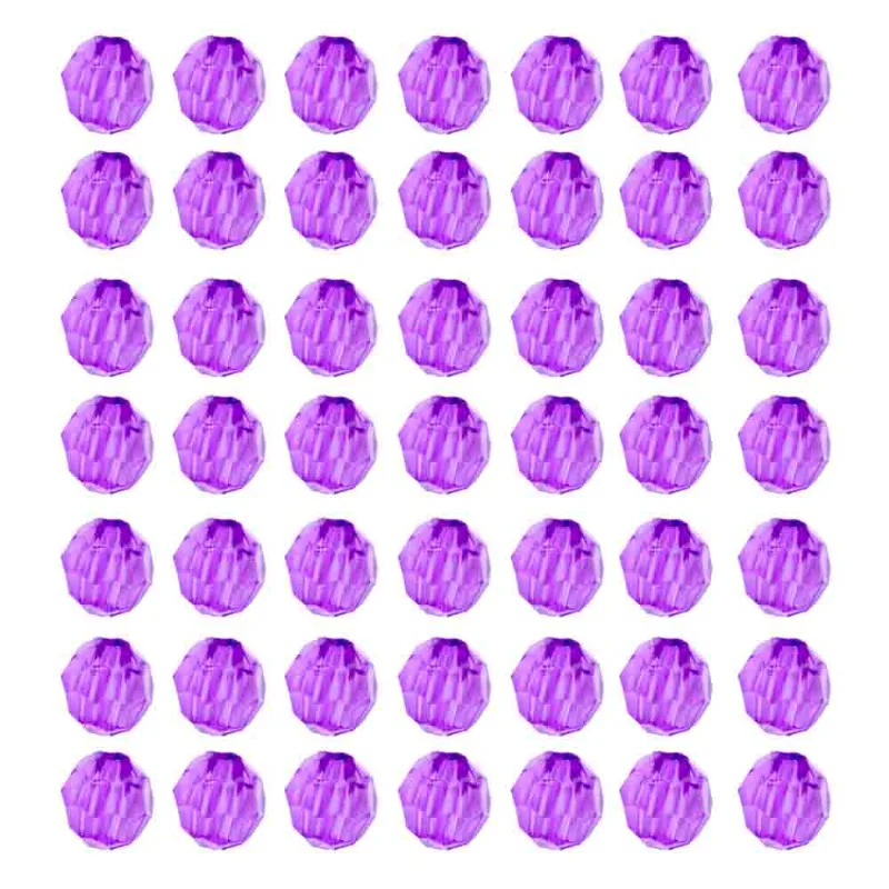 Bola Sextavada Passante 06Mm Em Acrilico Com 500Gr 053 - Roxo