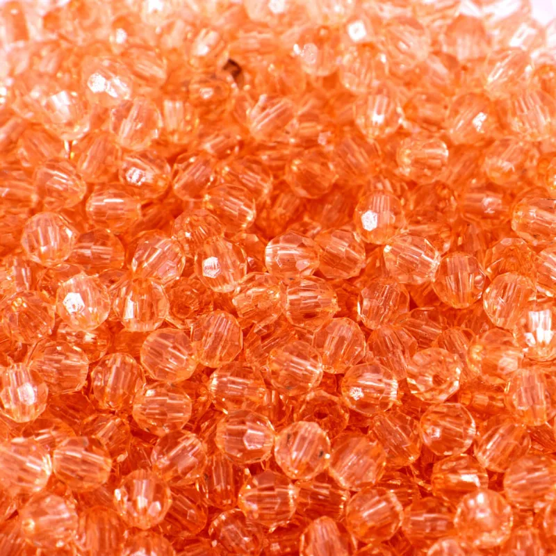 Bola Sextavada Passante 06Mm Em Acrilico Com 500Gr 056 - Marrom Claro