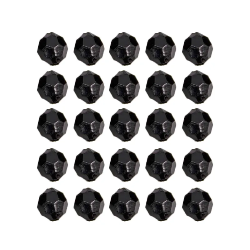 Bola Sextavada Passante 06Mm Em Acrilico Com 500Gr 072 - Preto