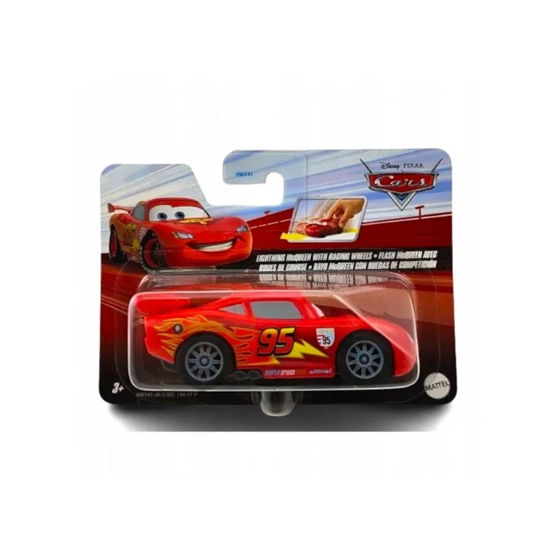 Carrinho - Disney Pixar - 1:43 Puxa e Vai - Relampago Mcqueen Competicao MATTEL