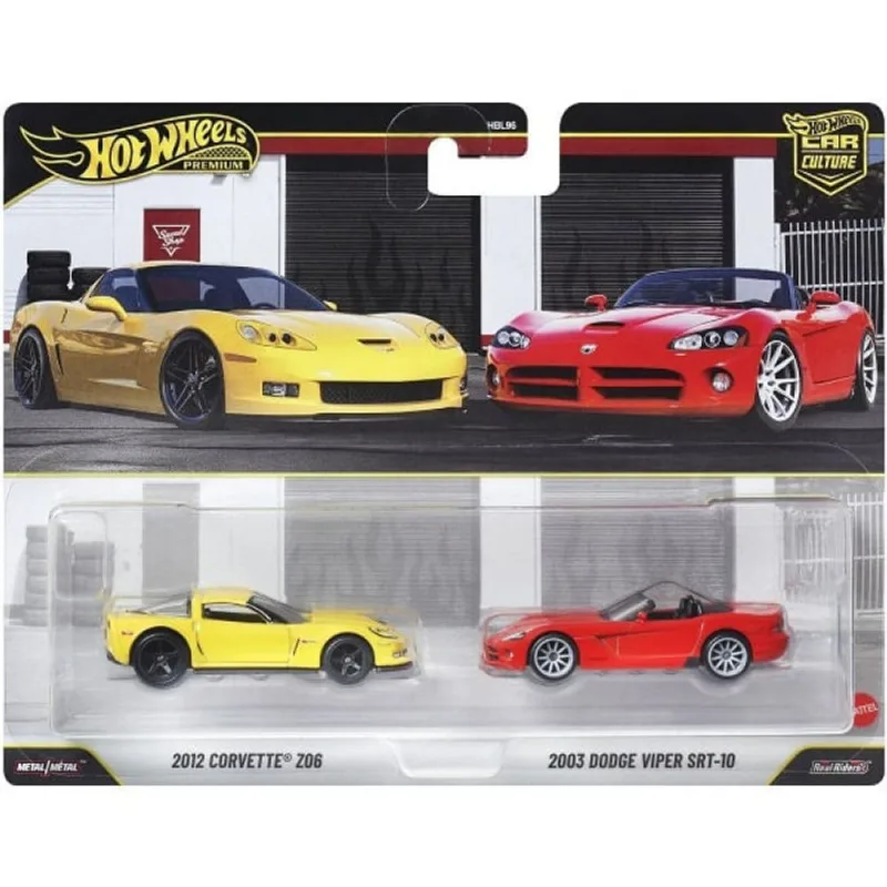 Conjunto - Hot Wheels Premium - Car Culture - 2012 Corvette e 2003 Dodge Viper SRT-10 - MATTEL