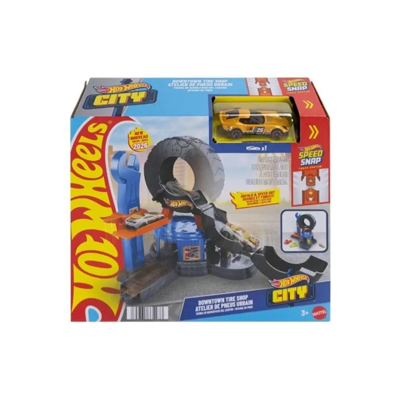 Pista - Hot Wheels City - Oficina de Pneus - MATTEL