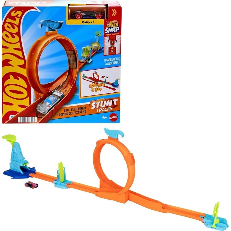 Pista - Hot Wheels - Stunt Tracks Loop Flag Finish - MATTEL
