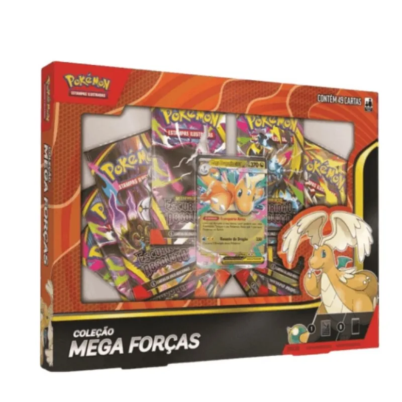 Jogo de Cartas - Pokemon - Box Colecao Mega Forcas - Mega Dragonite - COPAG DA AMAZONIA