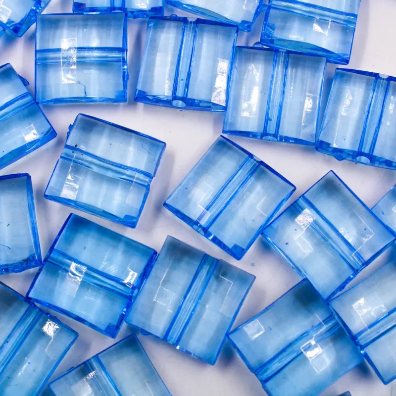 Pastilha Quadrada Passante 20Mm Em Acrilico Com 500Gr 042 - Azul 42