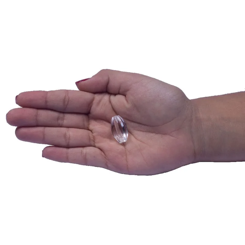 Oval Frisado Passante 14X24mm Em Acrilico Com 500Gr Cristal Transparente