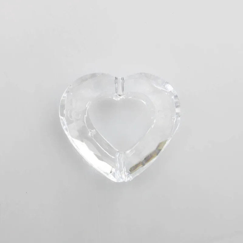 Coraçao Vazado Passante 35X31mm Em Acrilico Com 500Gr Cristal Transparente