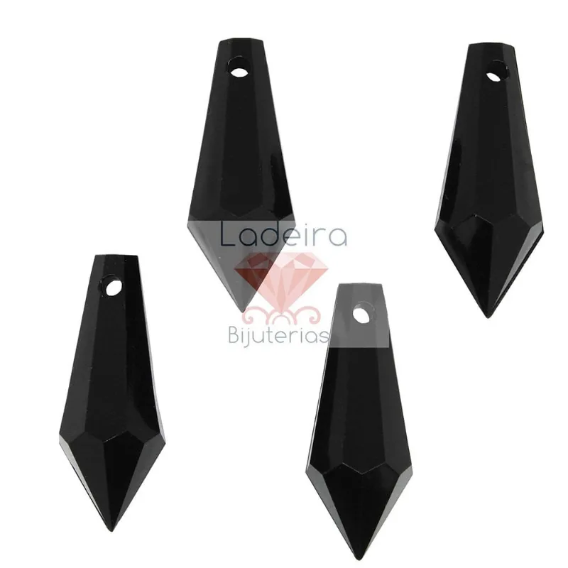 Ponteira Acrilica Leitosa Pirulito 37X14mm 072 - Preto