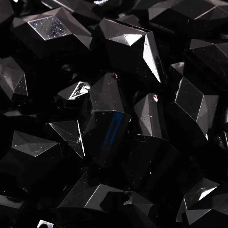 Losango Sextavado Passante 15X22mm Em Acrilico Com 500Gr 072 - Preto