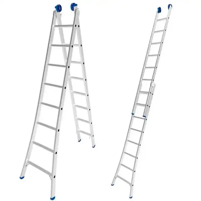 Escada de Alumínio Extensiva 2x8 Degraus 2.53 x 4.21 Metros EVALD