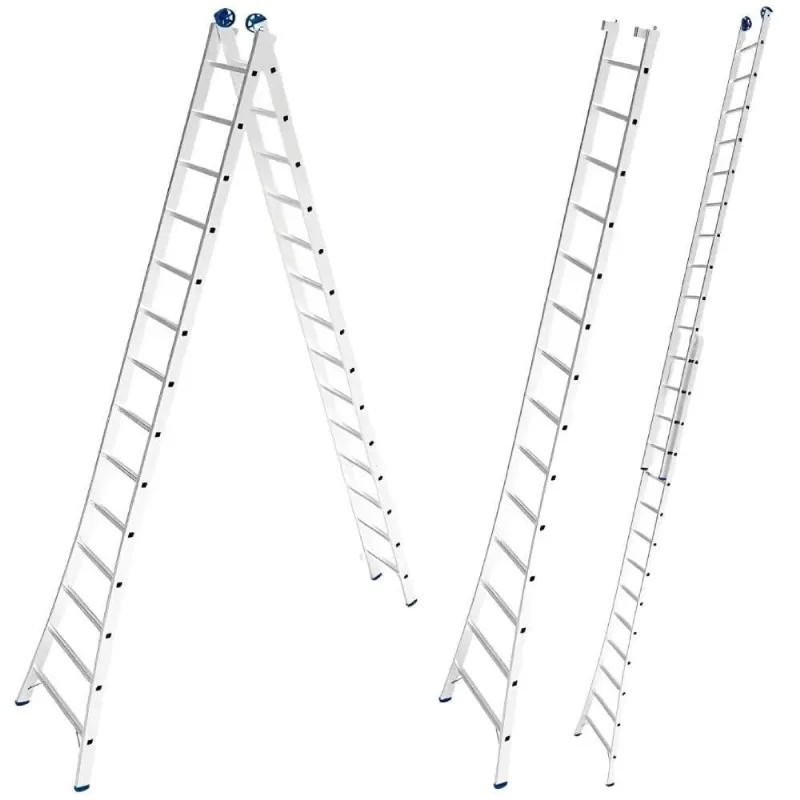 Escada de Alumínio Extensiva 2 x 14 Degraus 4.21 x 7.01 Metros EVALD