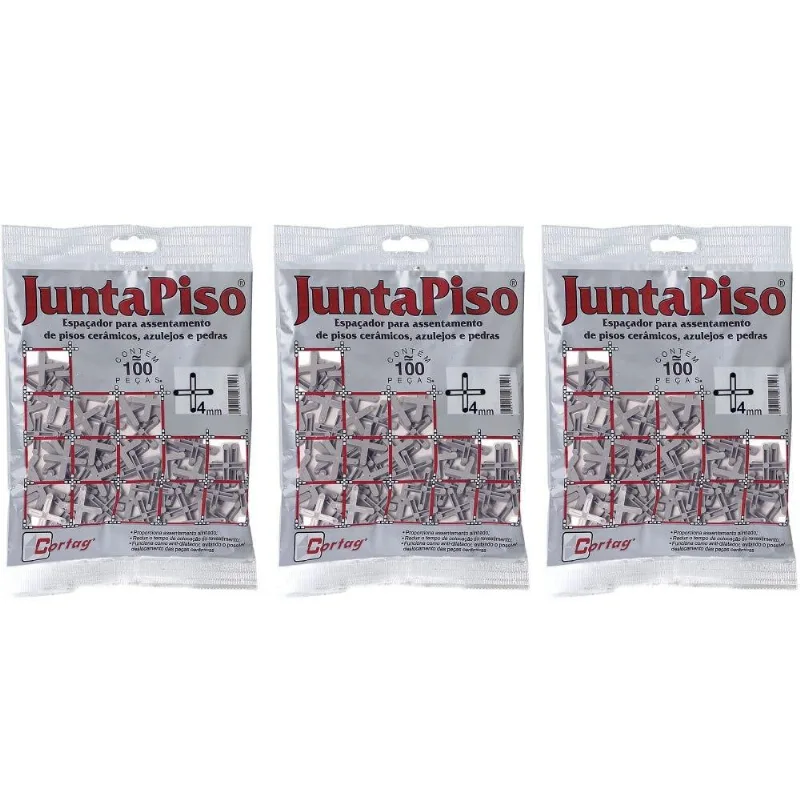 Espaçador Junta Piso 4 Mm Com 300 Unidades 60557 Cortag