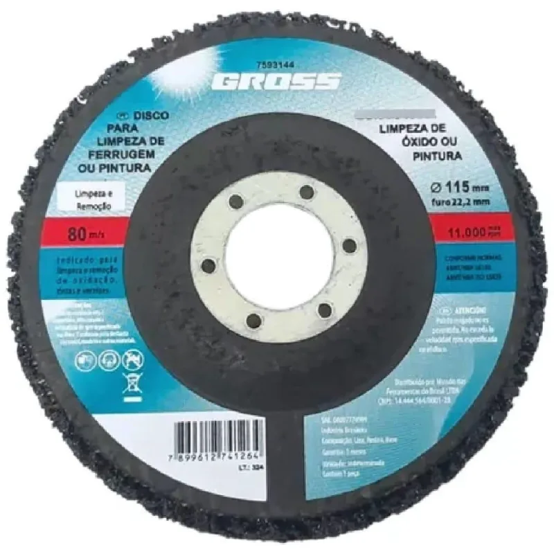 Disco para Limpeza de Ferrugem e Pintura 115 X 22 MM 7593144 GROSS - 'Generico'