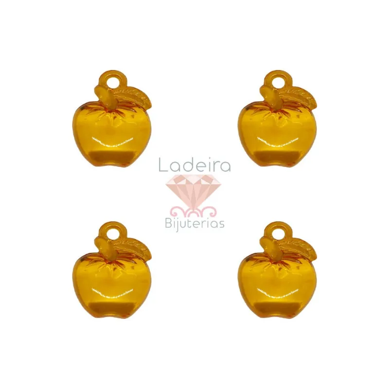 Pingente Maça 18X36mm Em Acrilico Com 500Gr 024 - Laranja 024