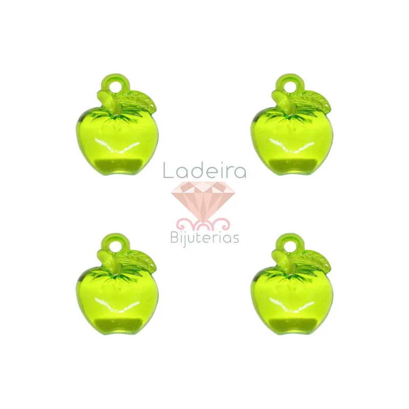 Pingente Maça 18X36mm Em Acrilico Com 500Gr 034 - Verde Bandeira 20
