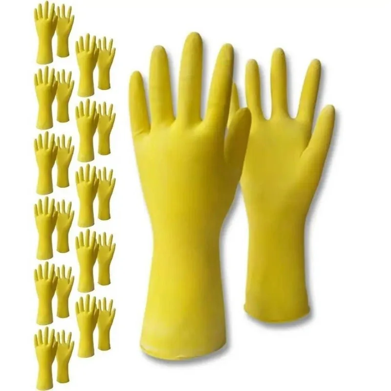 Luva Látex Amarela 12 Pares Carbografite Tamanho Gg